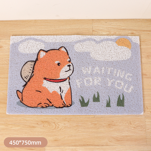 Shiba Inu Dust-proof Floor Mat (Gray)