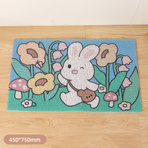 Happy Bunny Dust-proof Floor Mat (Colorful)