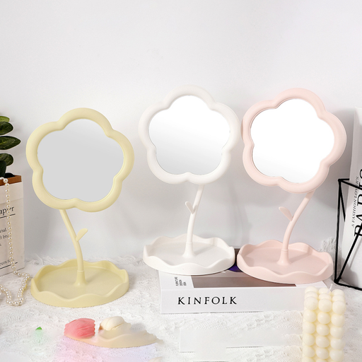 Creative Sunflower Desk Mirror with Storage Tray