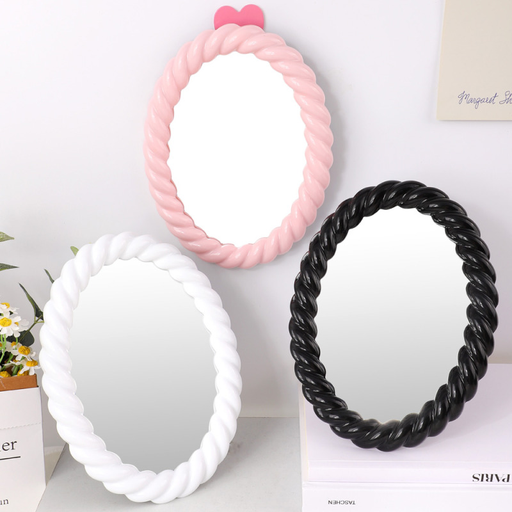 Elegant Twist Frame Oval Table Mirror