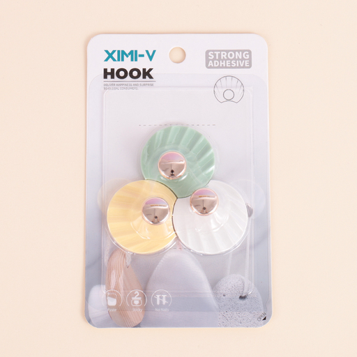 Elegant Pattern Sticky Hooks 3 PCS