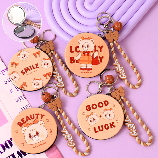 Maillard Bear Round Hanging Mirror for Bag