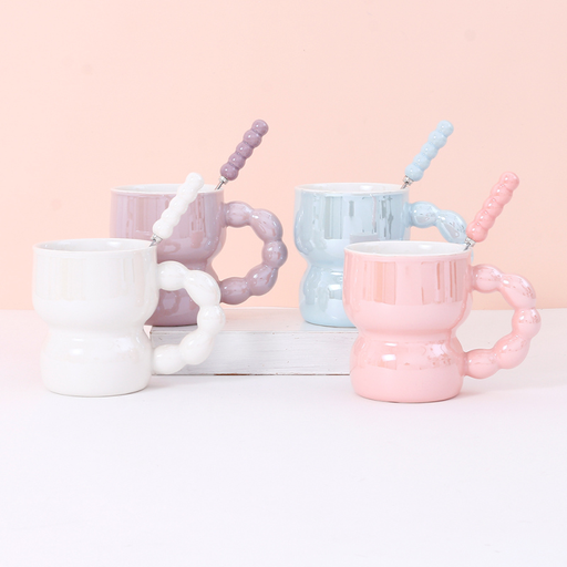 300 مل10.14 أونصة سائلة. كأس السيراميك المزجج اللامع