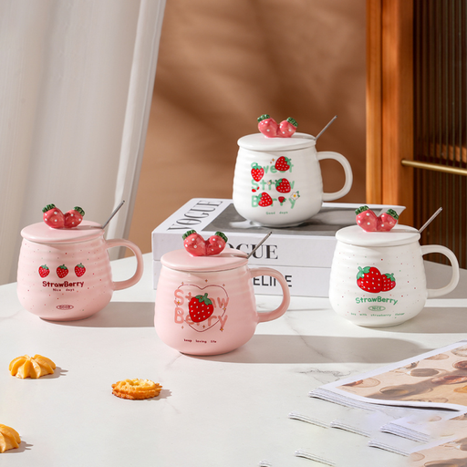 360ml12.17fl.oz. Strawberry Basic Ceramic Cup