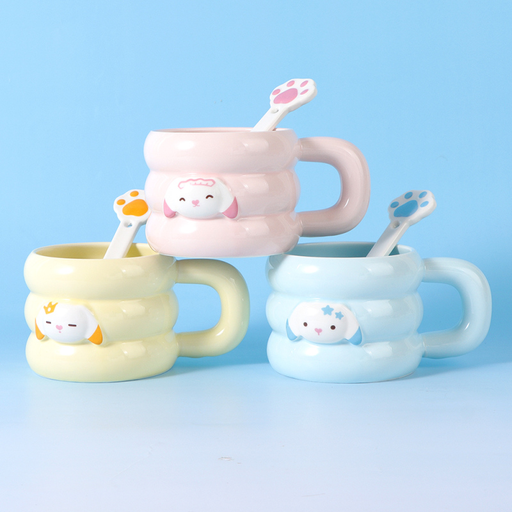 Cute Pet Circle Shaped Ceramic Cup