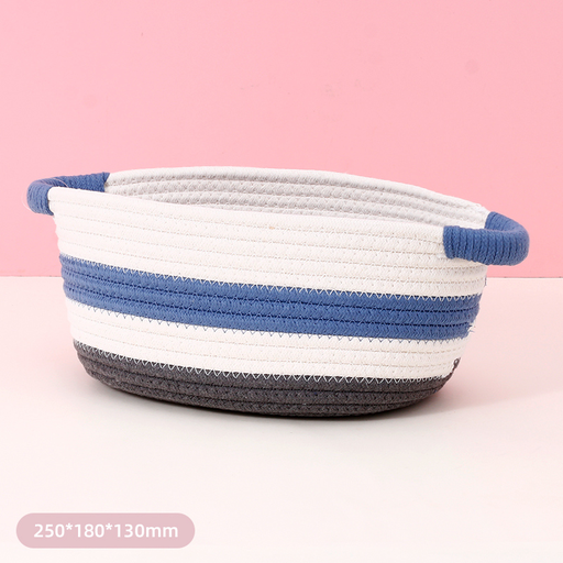 White-Blue-Gray Cotton Rope Organizer (M)