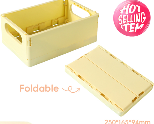 Cream Series Large Foldable Storage Basket (Light Yellow)