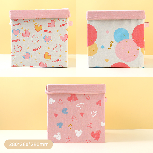 Dream Love Circle Series Rectangular Paperboard Fabric Storage Organizer
