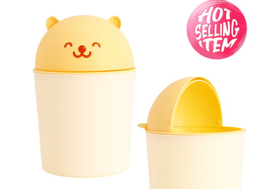 Cartoon Desktop Trash Can (Yellow)