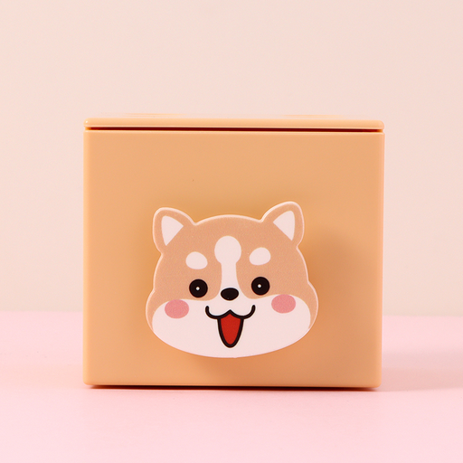 Cartoon Mini Desktop Drawer Plastic Storage Box (Yellow)