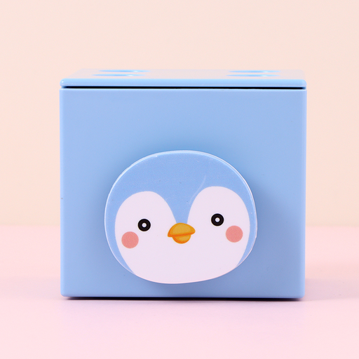 Cartoon Mini Desktop Drawer Plastic Storage Box (Blue)