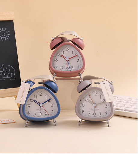 Matte Nordic home 3 inch triangle ringing alarm clock