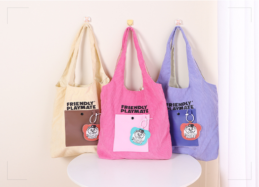 Fun hanging corduroy shoulder bag