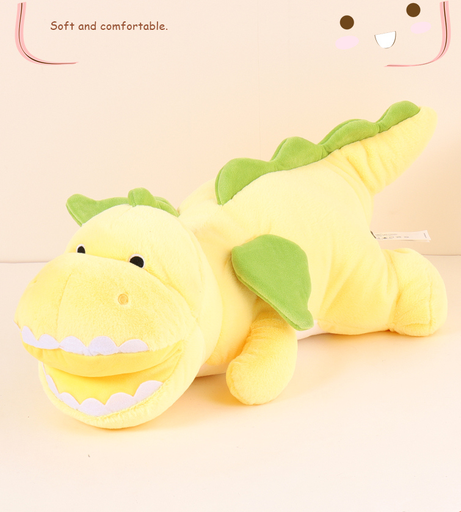 Cute Wings Lying Dinosaur Plush Doll (M) (60cm) (Yellow)