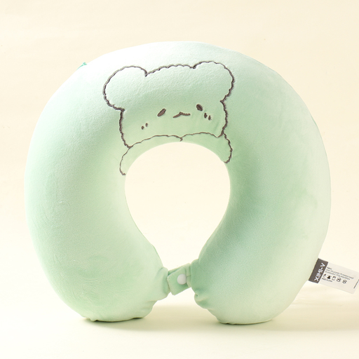 Lounge Bear Memory Foam U-Shaped Pillow (Green)