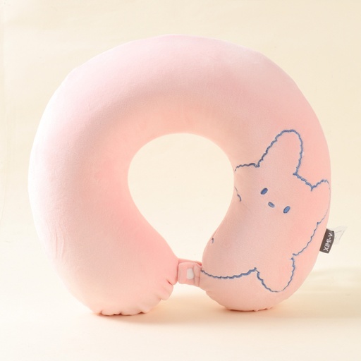 Lounge Bunny Memory Foam U-Shaped Pillow (Pink)
