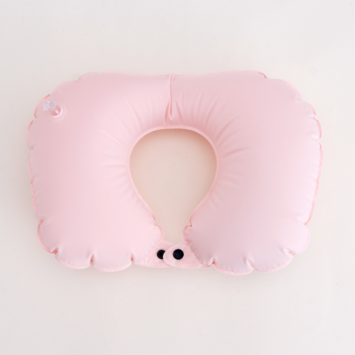 Solid Color Cool Inflatable U-Shaped Pillow (Pink)