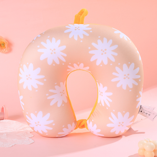 Simple Plant Particle Foam U-shaped Pillow (Yellow)