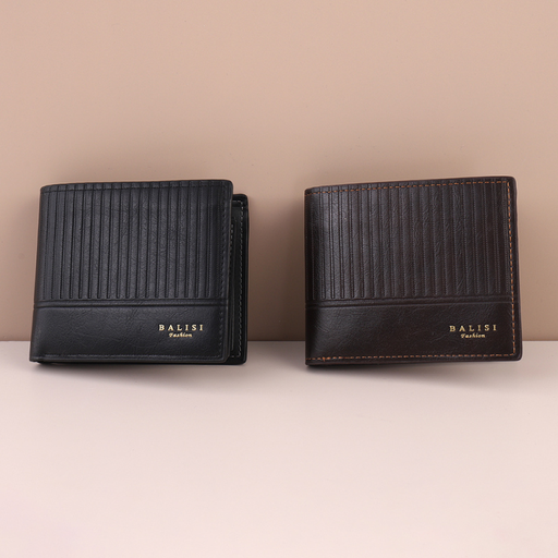 Stylish Vertical Print Bifold Purse for Men