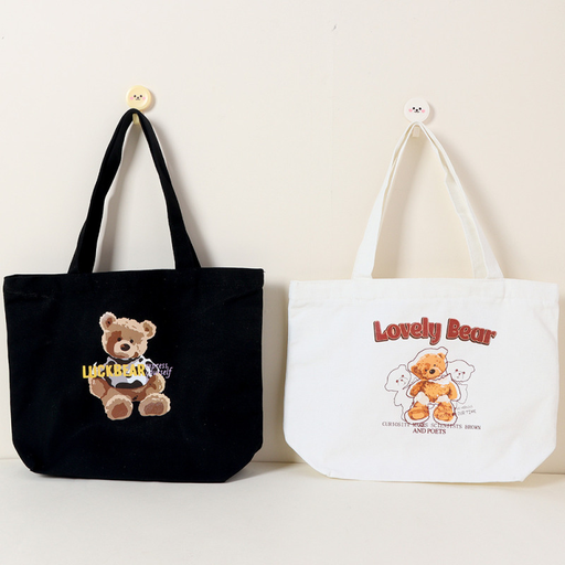 Lucky Bear Large Canvas Bag