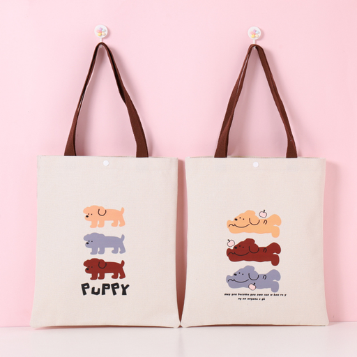Three Puppies Canvas Bag