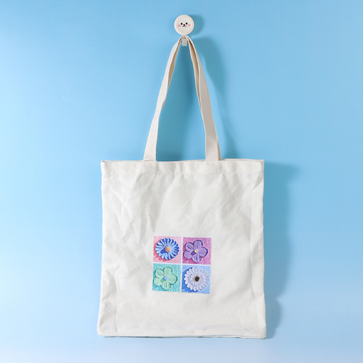 Simple Canvas Bag (Oil Painting Flowers)