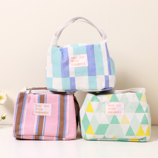 حقيبة غداء مثمنة هندسية ملونة