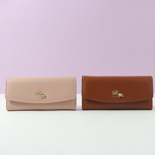 Elegant Maple Leaf Multi-Functional Long Purse for Women