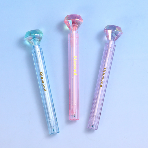 Crystal Diamond Lipstick Cap Gel Pen Black 0.5mm