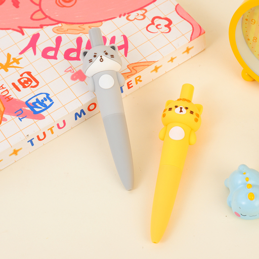 Kitten Diary Silicone Retractable Gel Pen Black 0.5mm