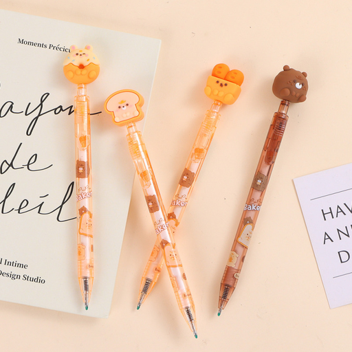 PUPU Bakery Side Retractable Gel Pen Blue 0.5mm