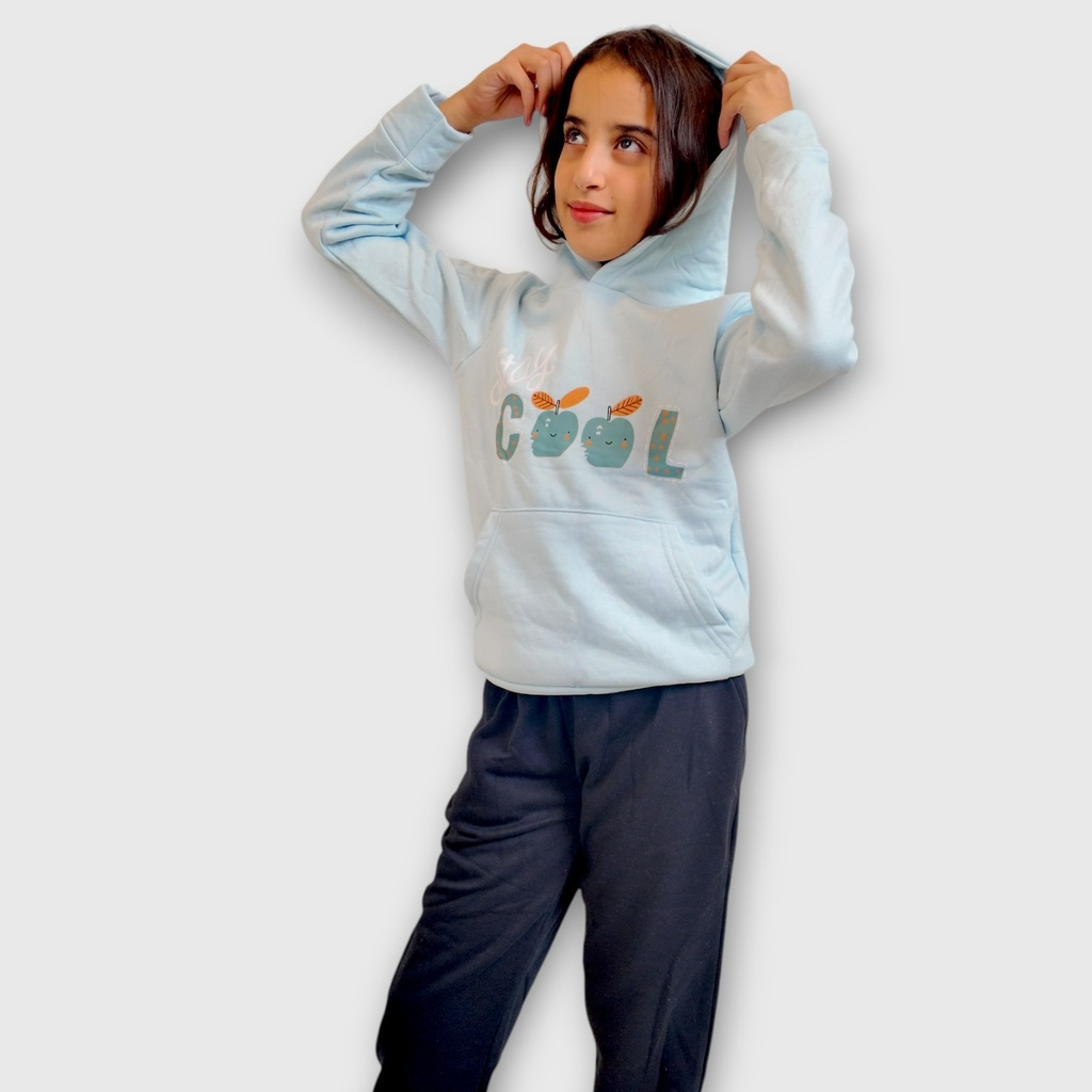 Girls' Felt Pajamas - Hoodie Apple